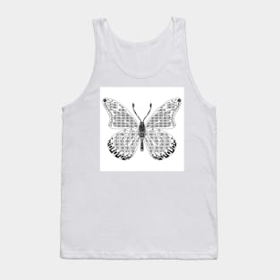 white mandala in zen butterfly ecopop pattern Tank Top